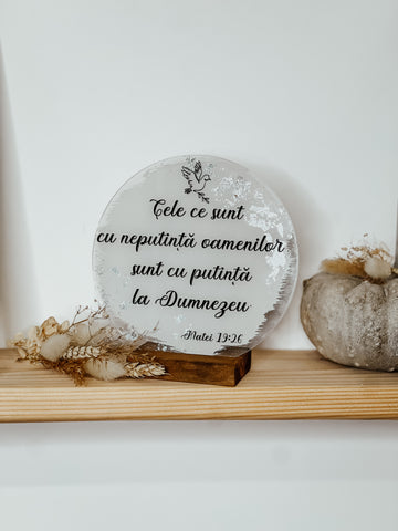 Decoraţiune acrilică personalizată- Matei 19:26