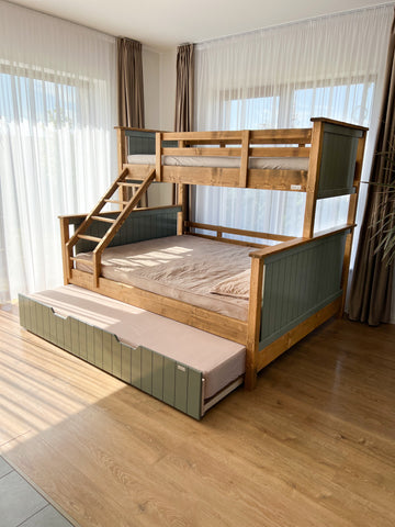 Pat supraetajat pentru 4 copii Refuge Wood - Victoria Sage