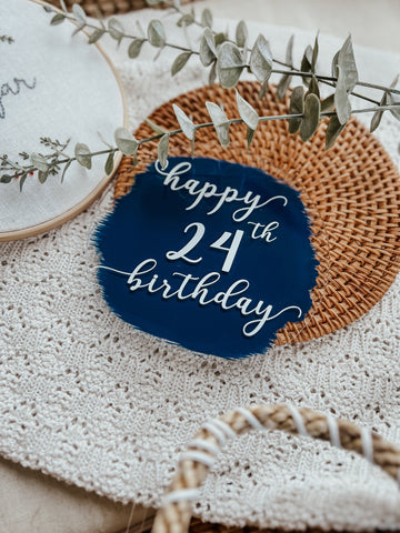 Topper tort personalizat - Birthday Dark Sky