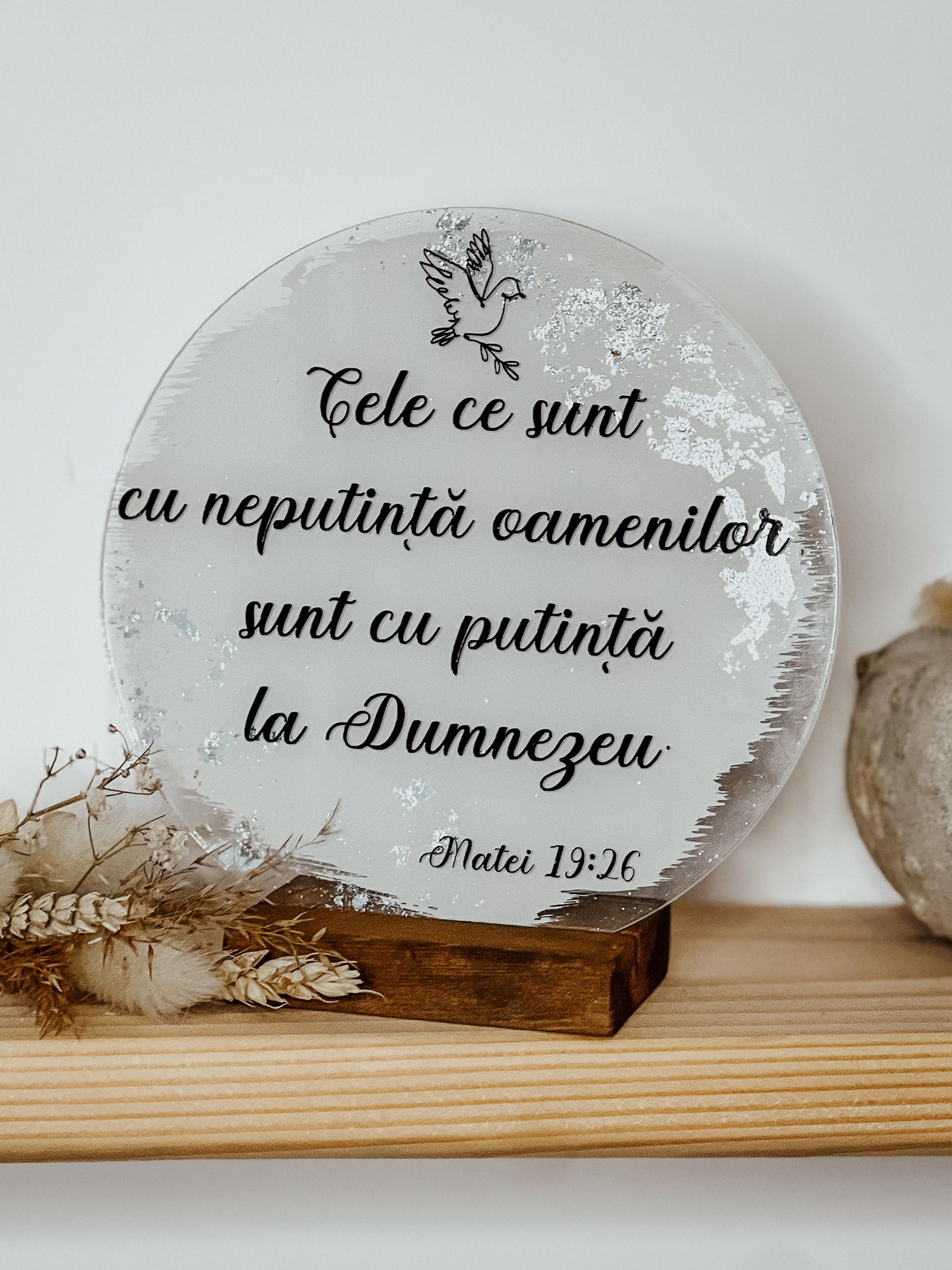 Decoraţiune acrilică personalizată- Matei 19:26