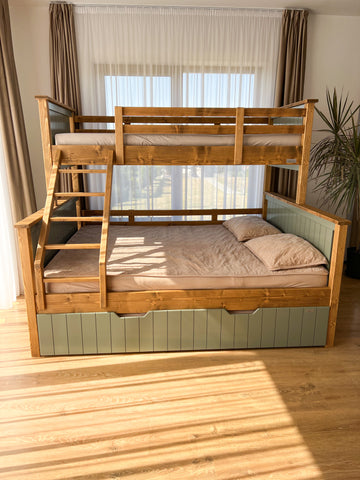 Pat supraetajat pentru 4 copii Refuge Wood - Victoria Sage