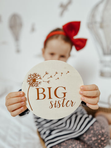 Card Milestone Minilulla  din lemn Big Sister