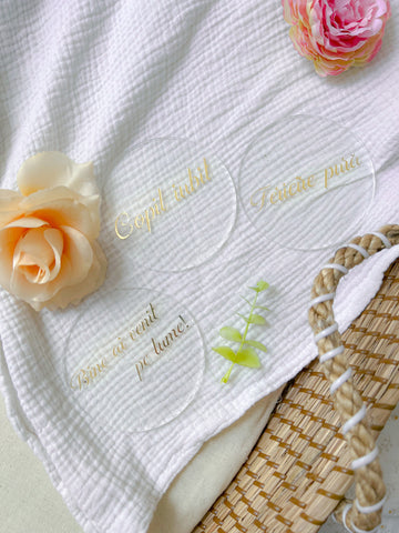 Set 3 Carduri Milestone Minilulla Clear & Gold Newborn