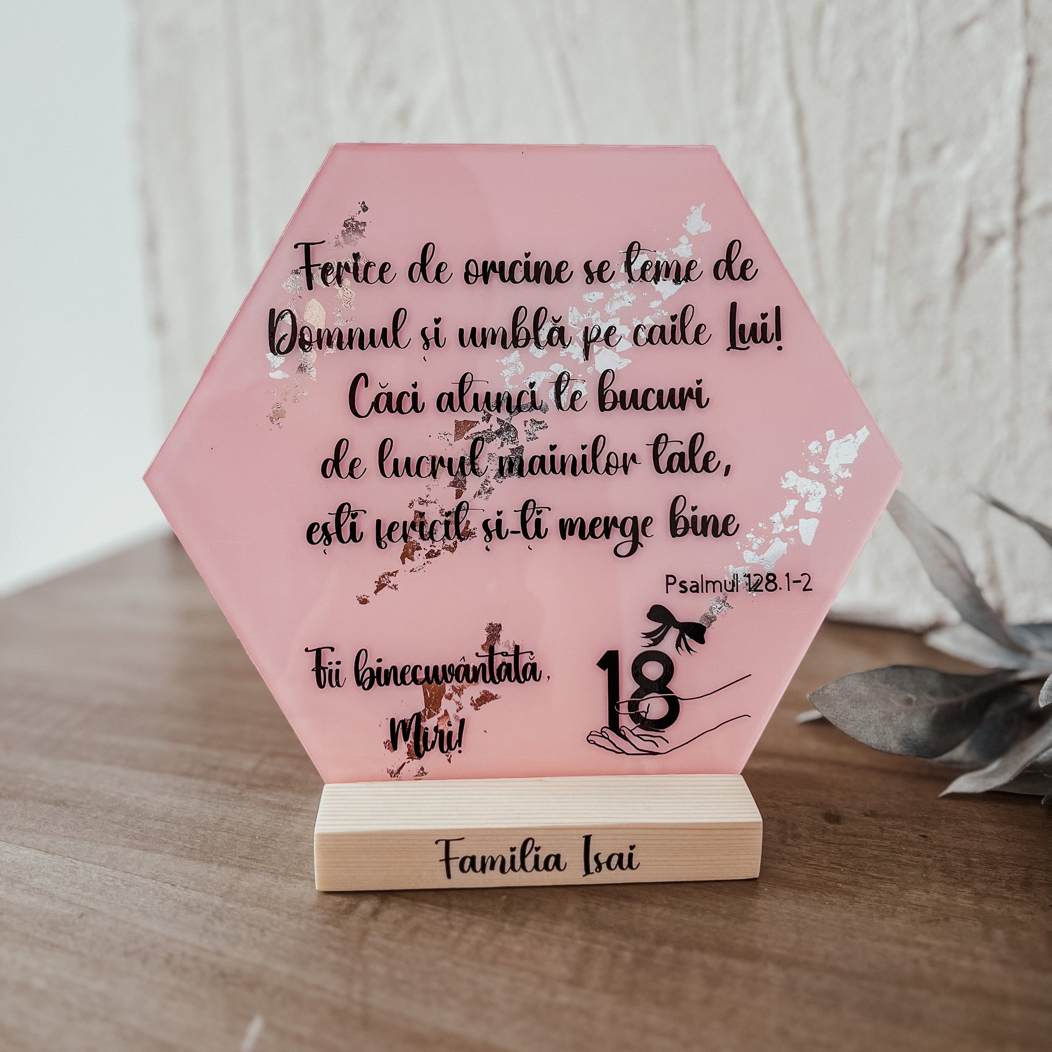 Decoraţiune personalizată Psalmul 128:1-2