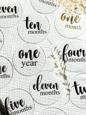 Set 12 carduri de tip Milestone pentru poze - Clear & Black Minilulla