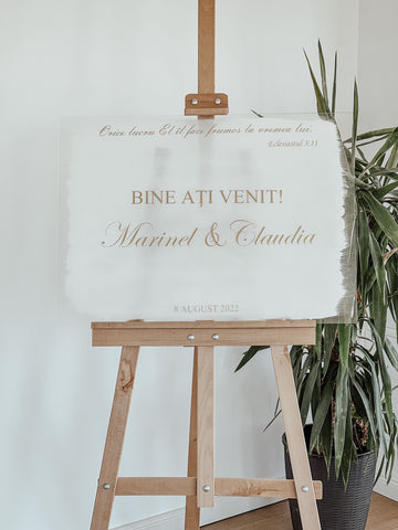 Panou întâmpinare invitați White and Gold