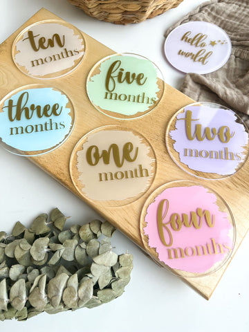 Set 12 carduri de tip Milestone pentru poze - Pastel Minilulla