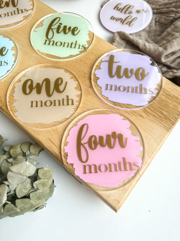 Set 12 carduri de tip Milestone pentru poze - Pastel Minilulla