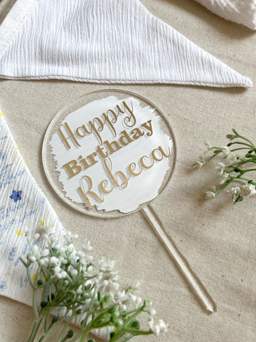 Topper tort personalizat - Happy Birthday