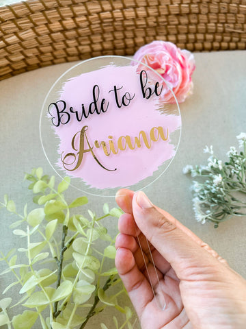 Topper tort personalizat - Bride to be